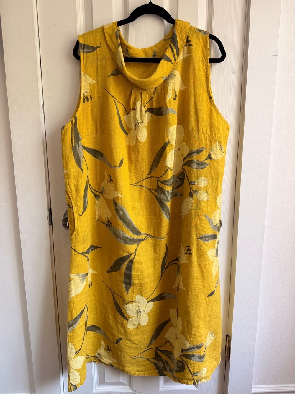 Yellow Floral Sleeveless Shift Dress